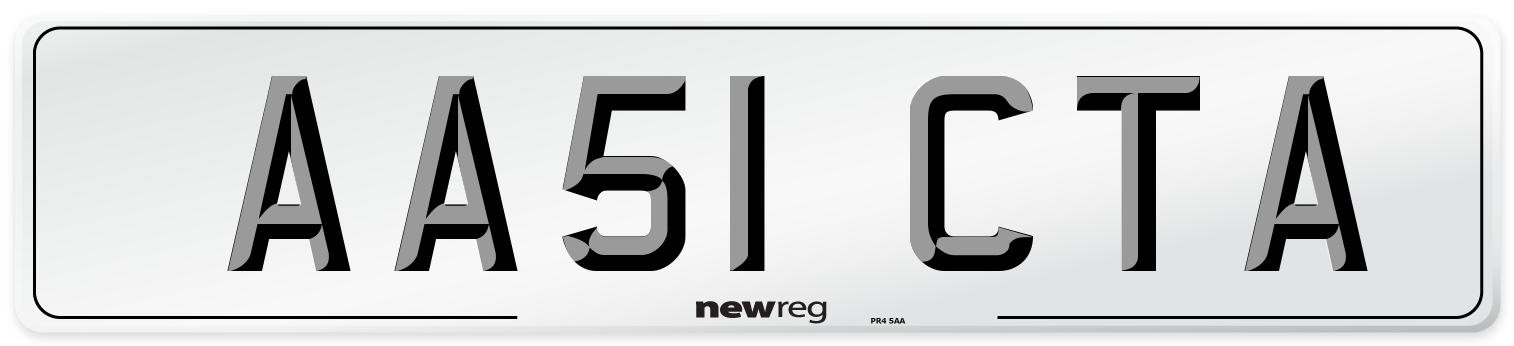 AA51 CTA Number Plate from New Reg